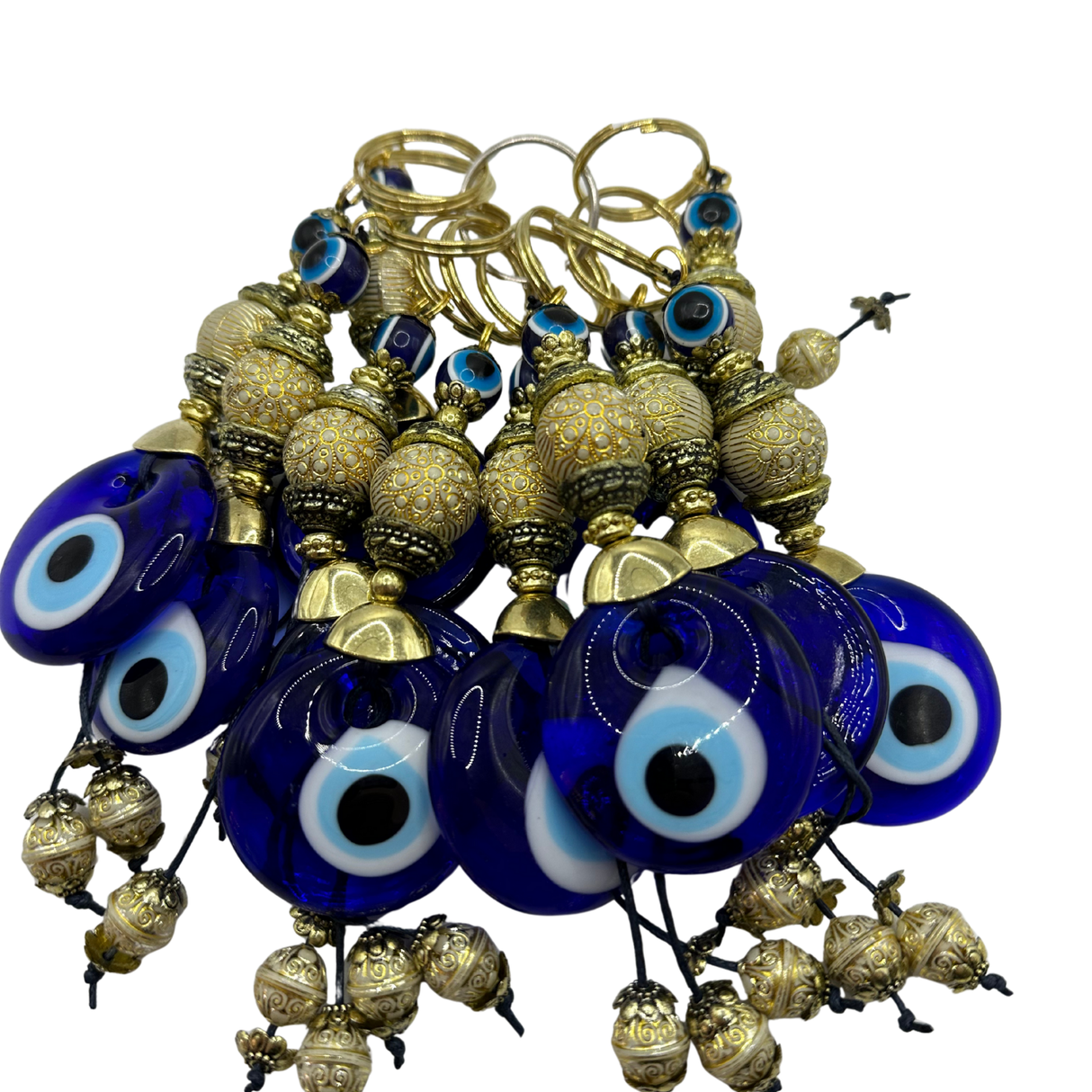 Handmade Gold Accent Keychain – Nazar Charm (10PCS)