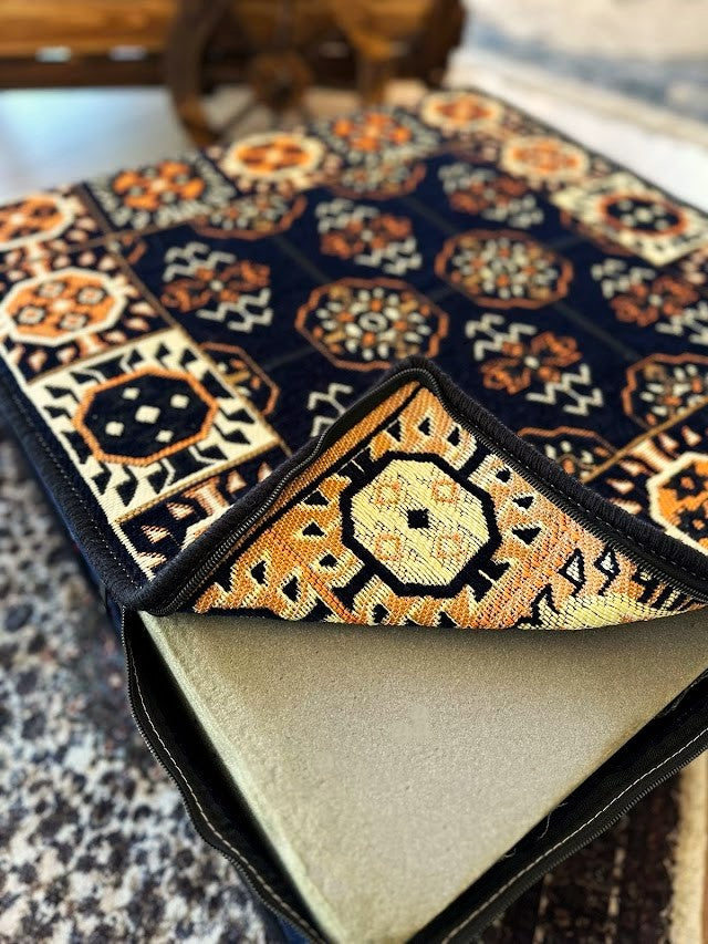 Ottoman Floor Cushion 60x60 - Navy Elegance