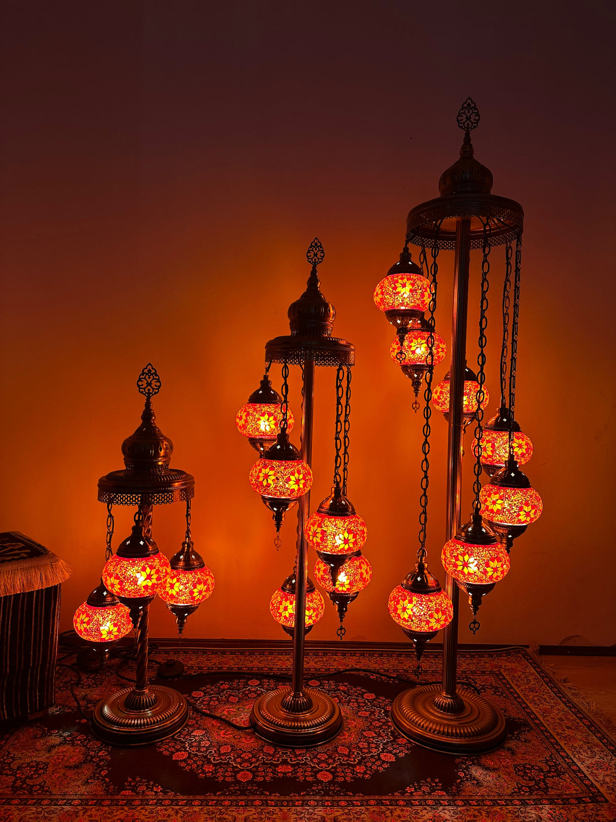 Turkish Floor Lamp with 5 Globes - FO