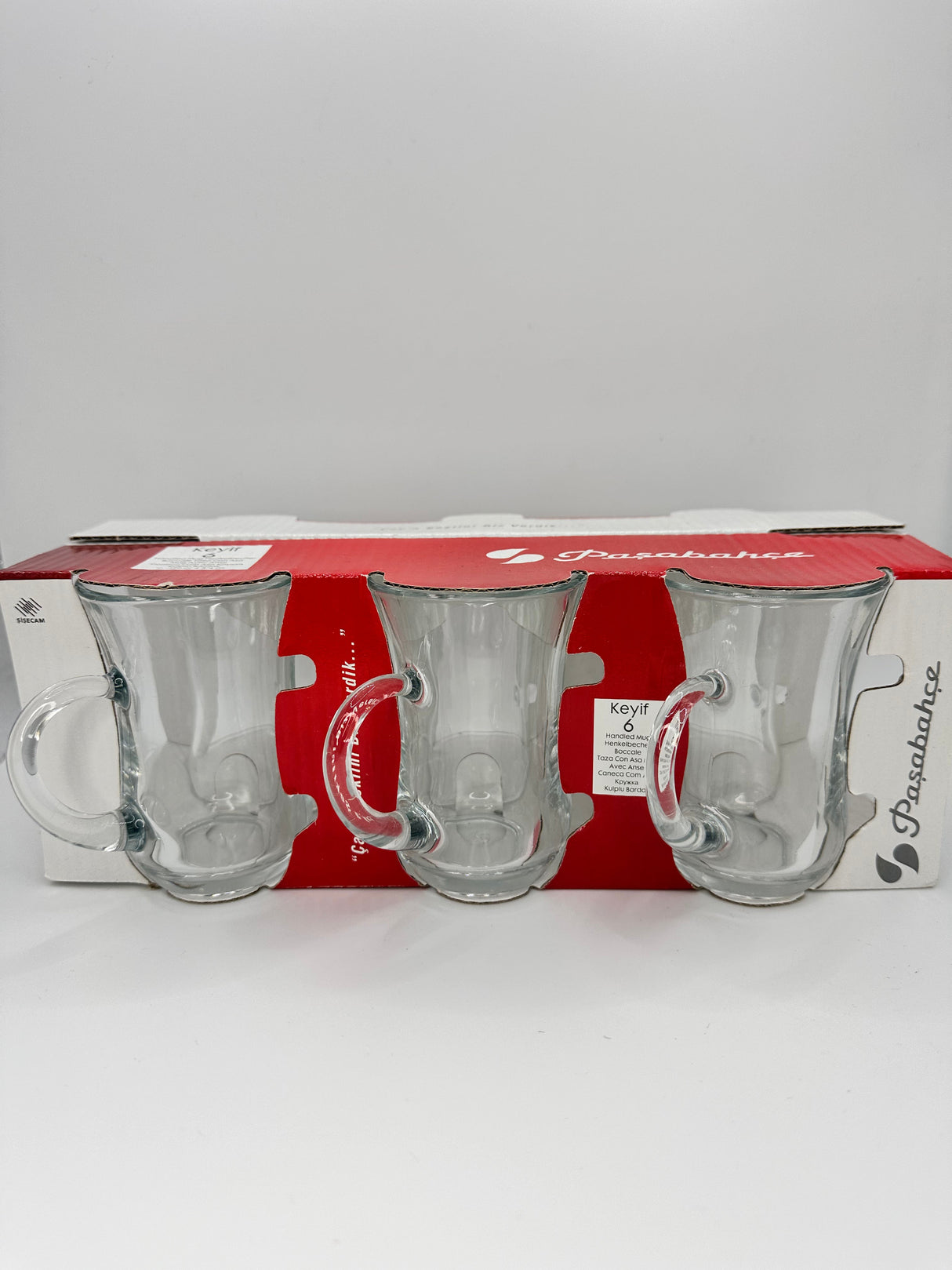 Handle Turkish Tea Glass Set - 6 Pieces
