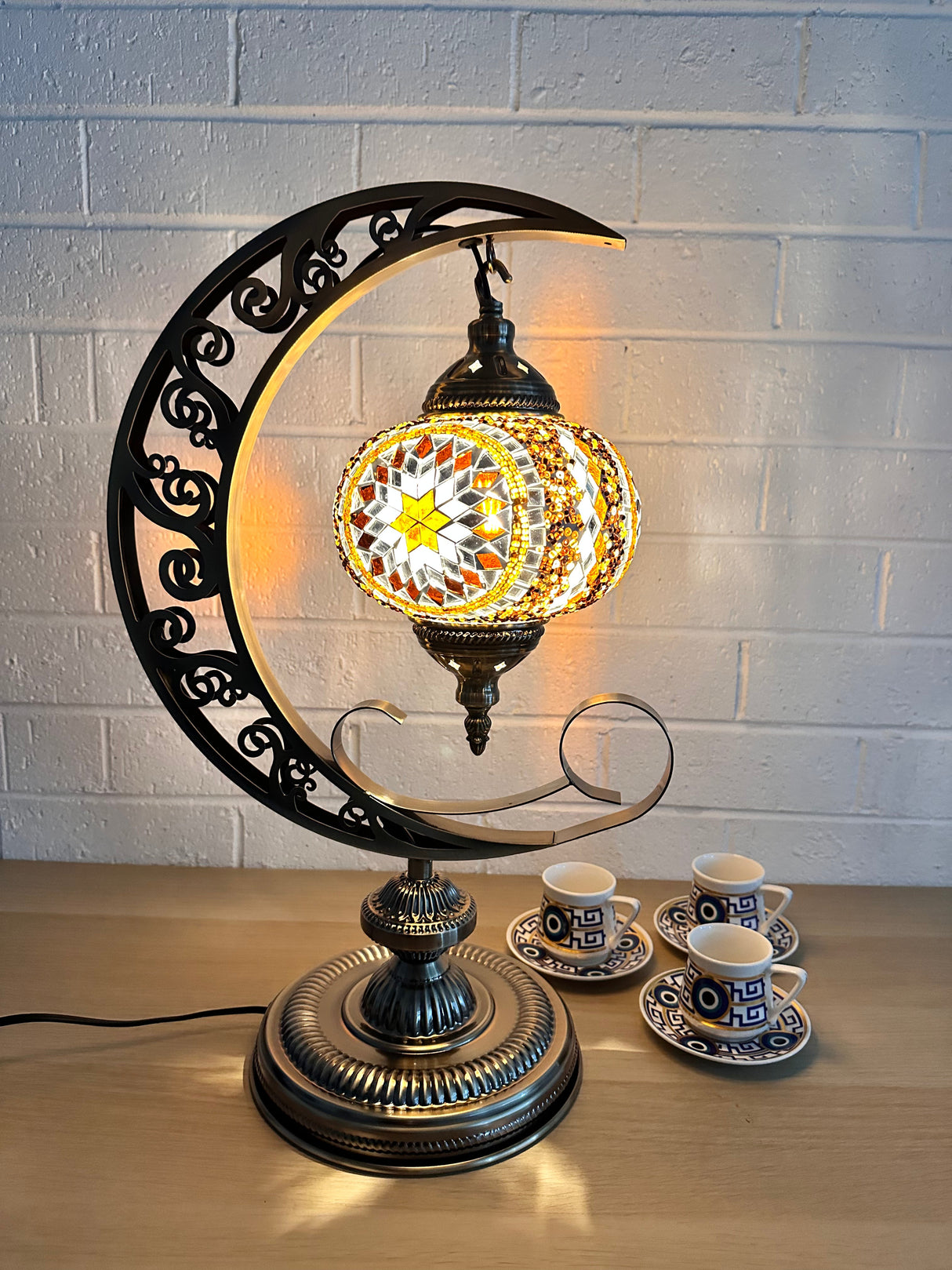 Crescent Moon Lamps - Brown Star