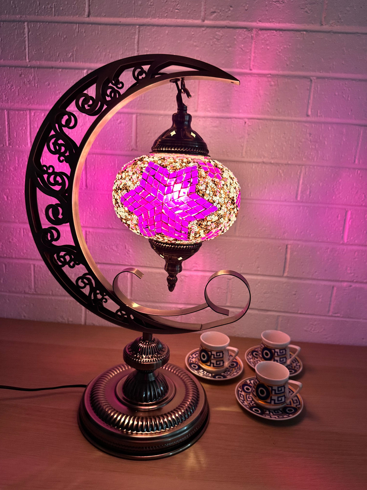 Crescent Moon Lamps - Purple Star