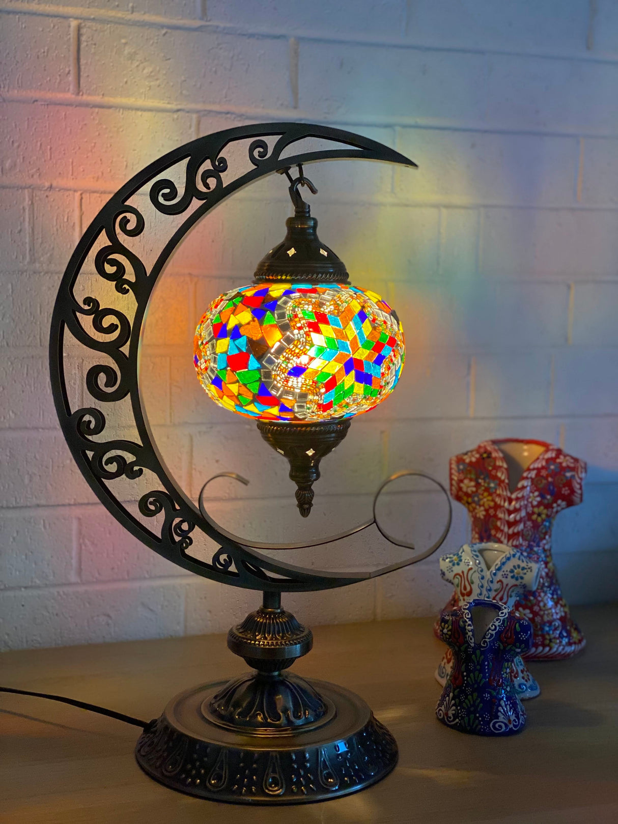 Crescent Moon Lamps - Rainbow Star