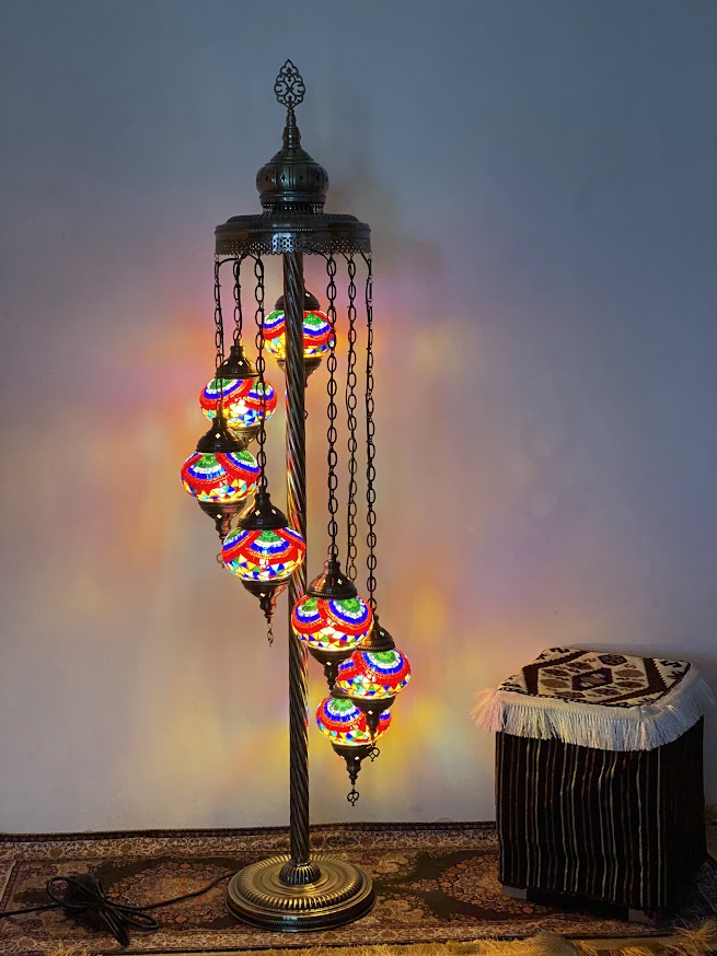 Turkish Floor Lamps 7 Pieces - Multi Colour