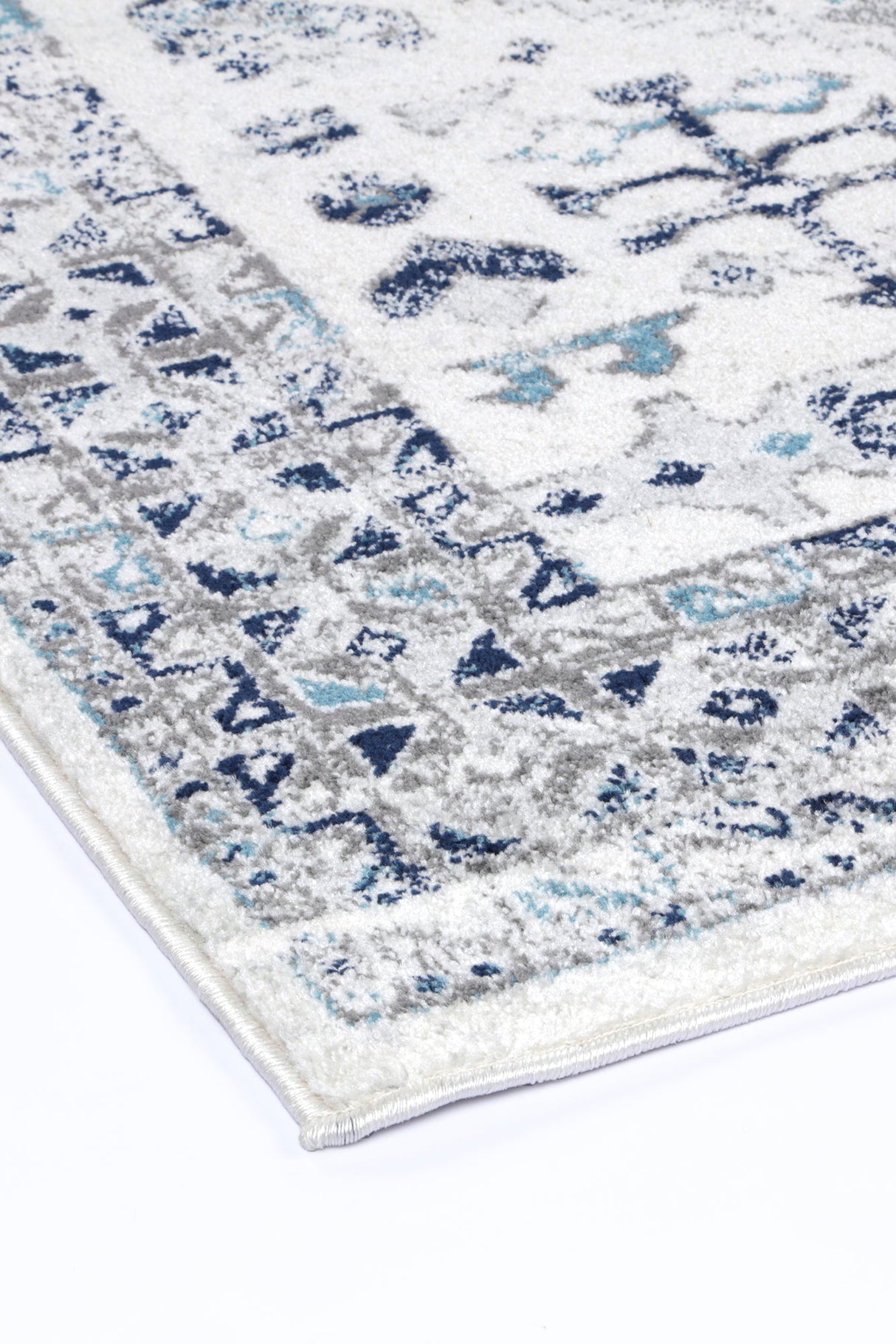 Provence Celts Cream Blue Traditional Rug - PROV14
