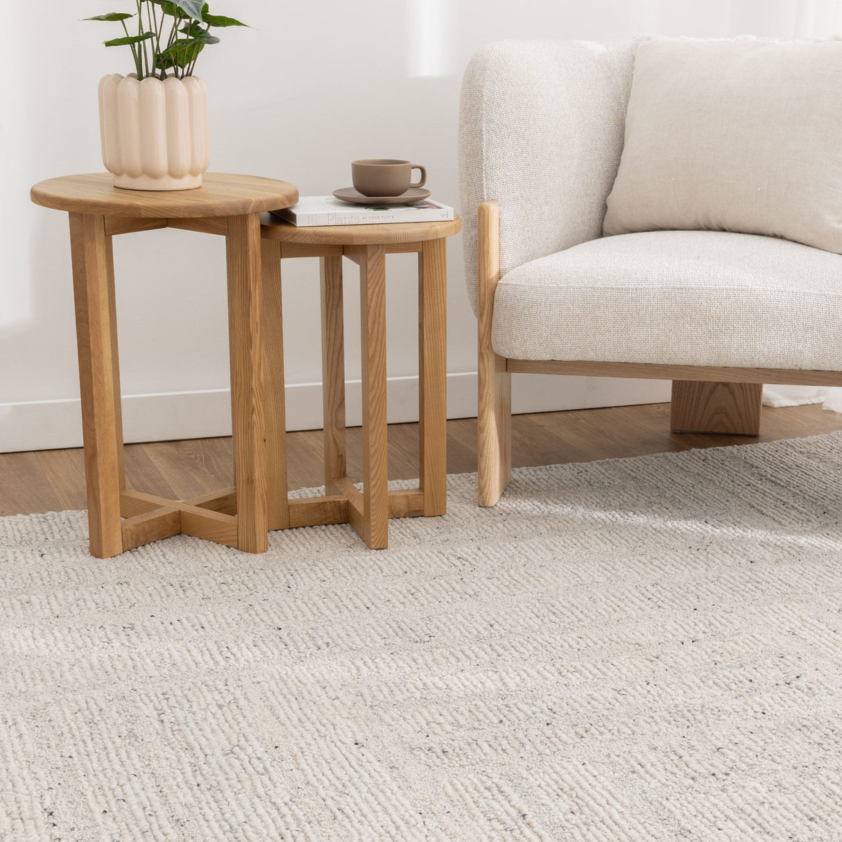 Seren Silver Modern Wool Rug