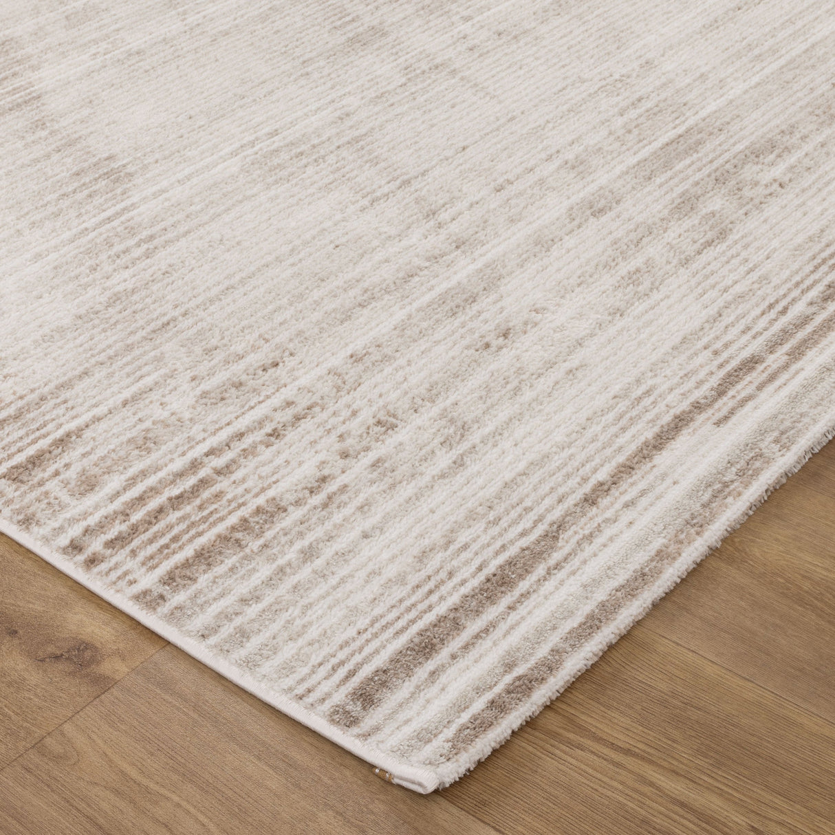 Wellington Distressed Lines Beige Textured Rug