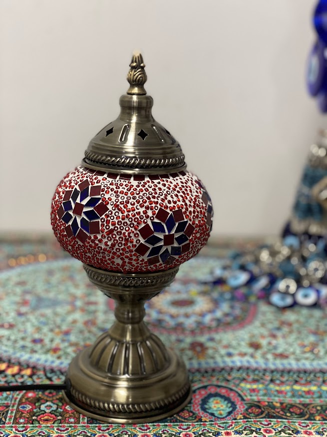 Table Lamps - Red-Blue Flower