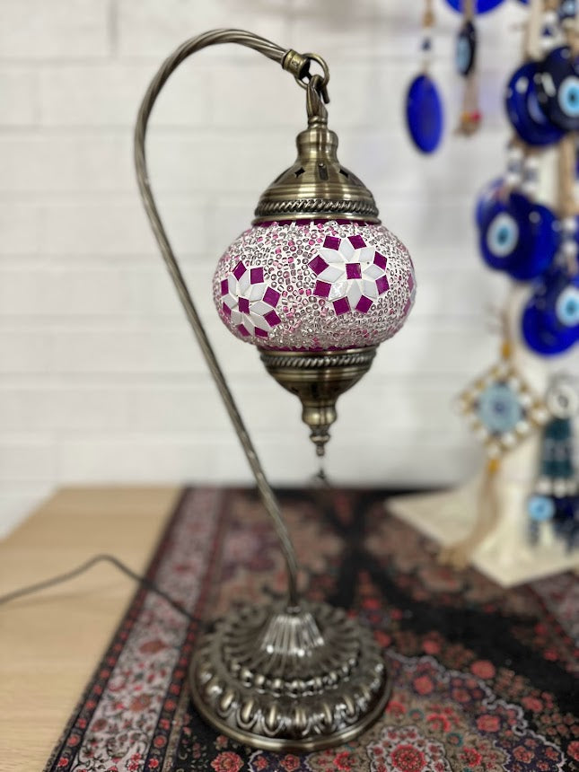 Swan Lamps Mosaics - Pink Flower