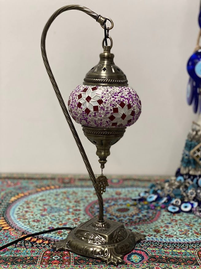 Swan Lamps - Pink Red Flower