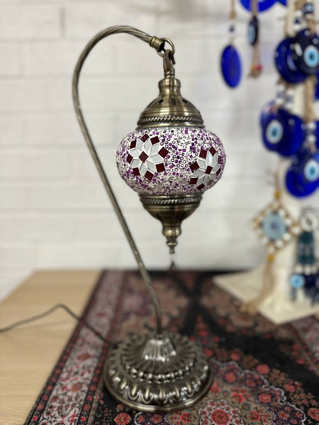 Swan Lamps Mosaics - Pink Red Flower