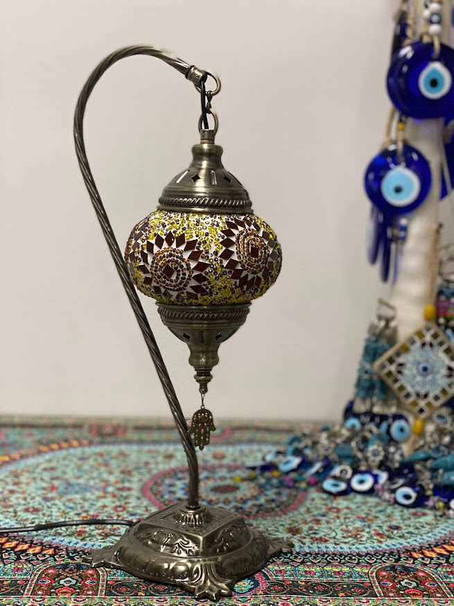 Swan Lamps - Gold Flower