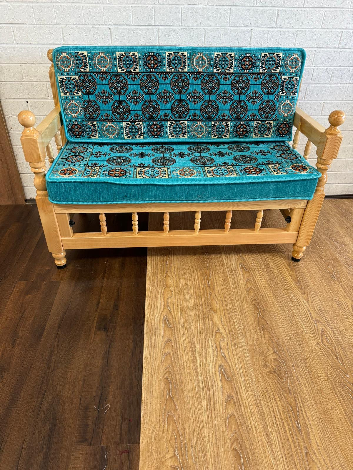 Double Sedir Cushion Aqua with Chair