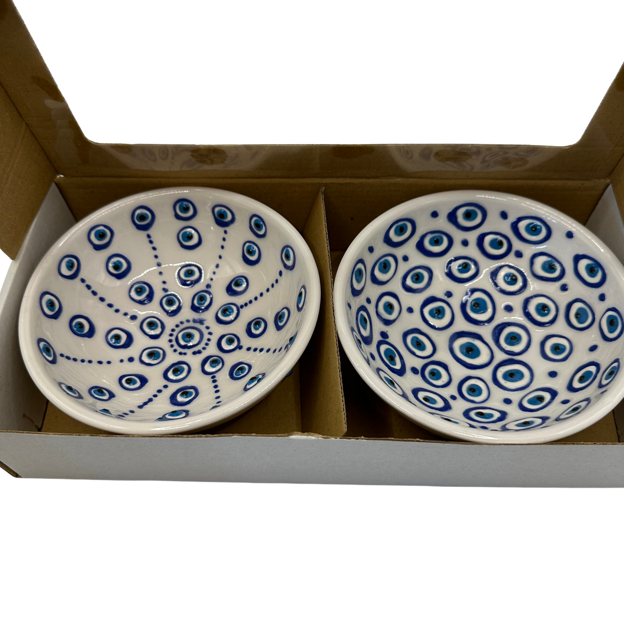 Handmade Turkish Ceramic Bowl Set – 15 cm Evil Eye Design