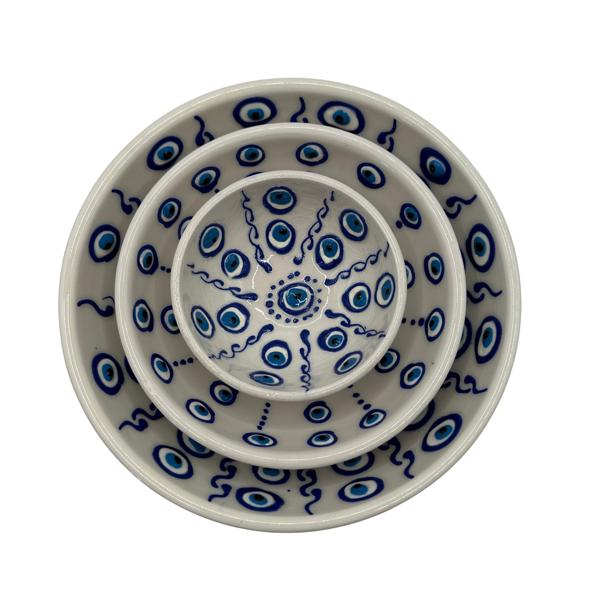 Handmade Evil Eye Ceramic Bowl Set