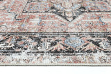 Annabel Distressed Vintage Terracotta & Sky Blue Rug - VITAL 2664-07 (with fringe)