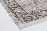 Annabel Distressed Vintage Terracotta & Sky Blue Rug - VITAL 2664-07 (with fringe)