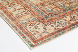 Distressed Louvre Rustic Blue Washable Rug - VITAL 3181-00