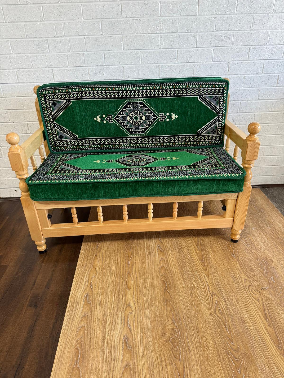 Double Sedir Cushion Green Palace with Chair