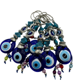 Handmade Geometric Beaded Keychain – Nazar Charm (10PCS)