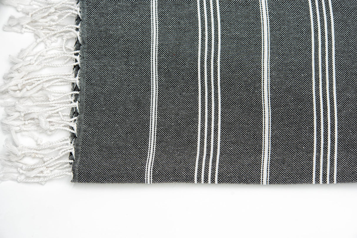 Turkish Cotton Towel - Black Sultan Series