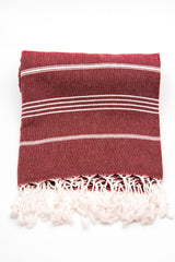 Turkish Cotton Towel - Maroon Sultan Series
