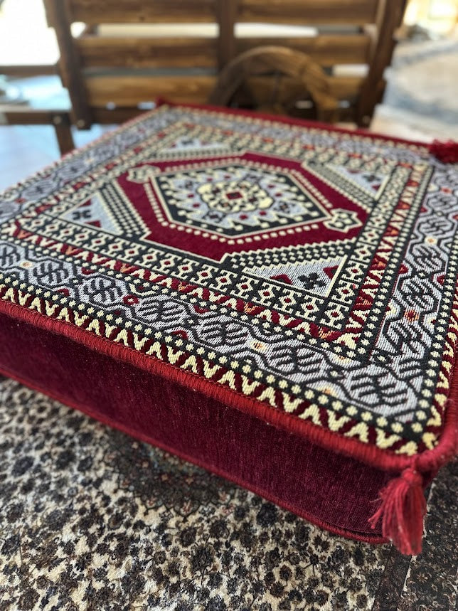 Ottoman Floor Cushion 60x60 - Maroon Palace