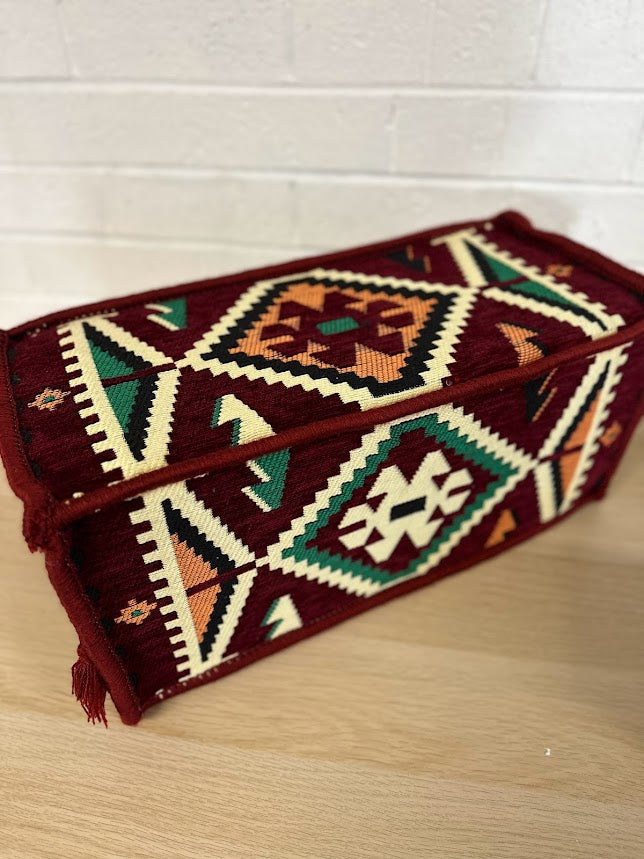 Armrest Cushion Maroon Rhombus