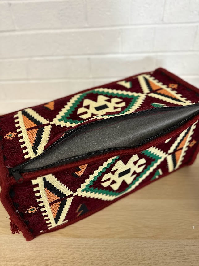 Armrest Cushion Maroon Rhombus