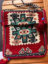 Unisex Kilim Messenger Bag Red