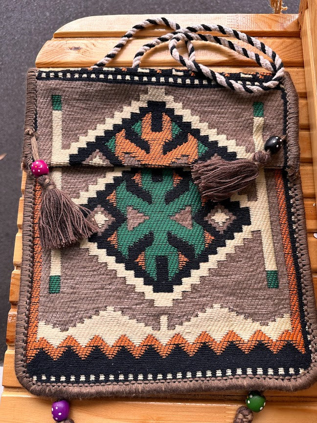 Unisex Kilim Messenger Bag Milky Brown