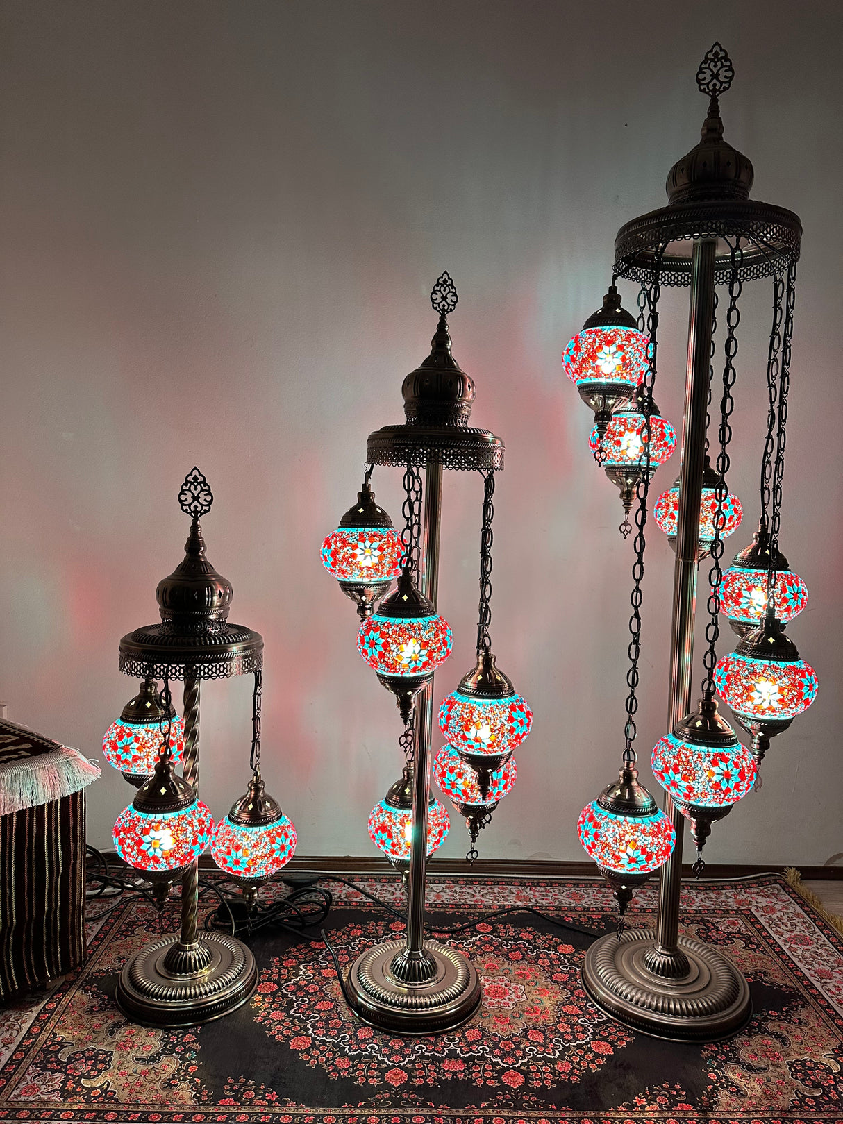 Turkish Floor Lamp with 3 Globes - FC
