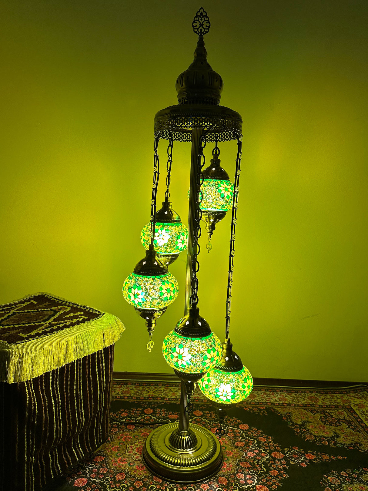 Turkish Floor Lamp with 5 Globes - FG