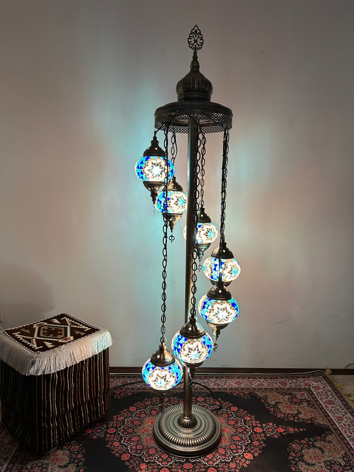 Turkish Floor Lamp with 7 Globes - SBW