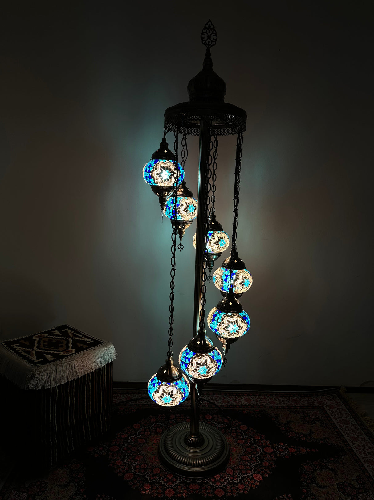 Turkish Floor Lamp with 7 Globes - SBW