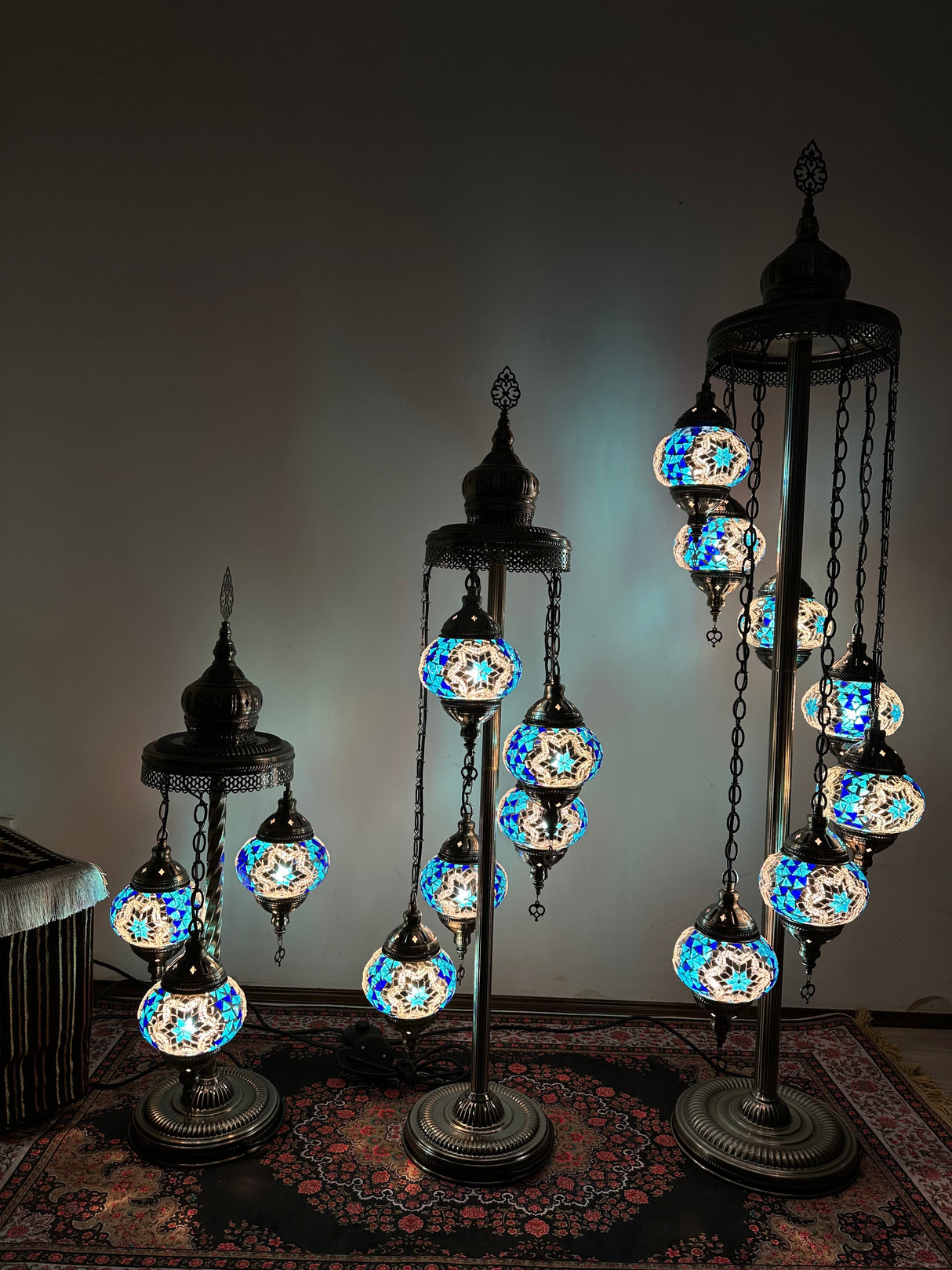 Turkish Floor Lamp with 5 Globes - SBW