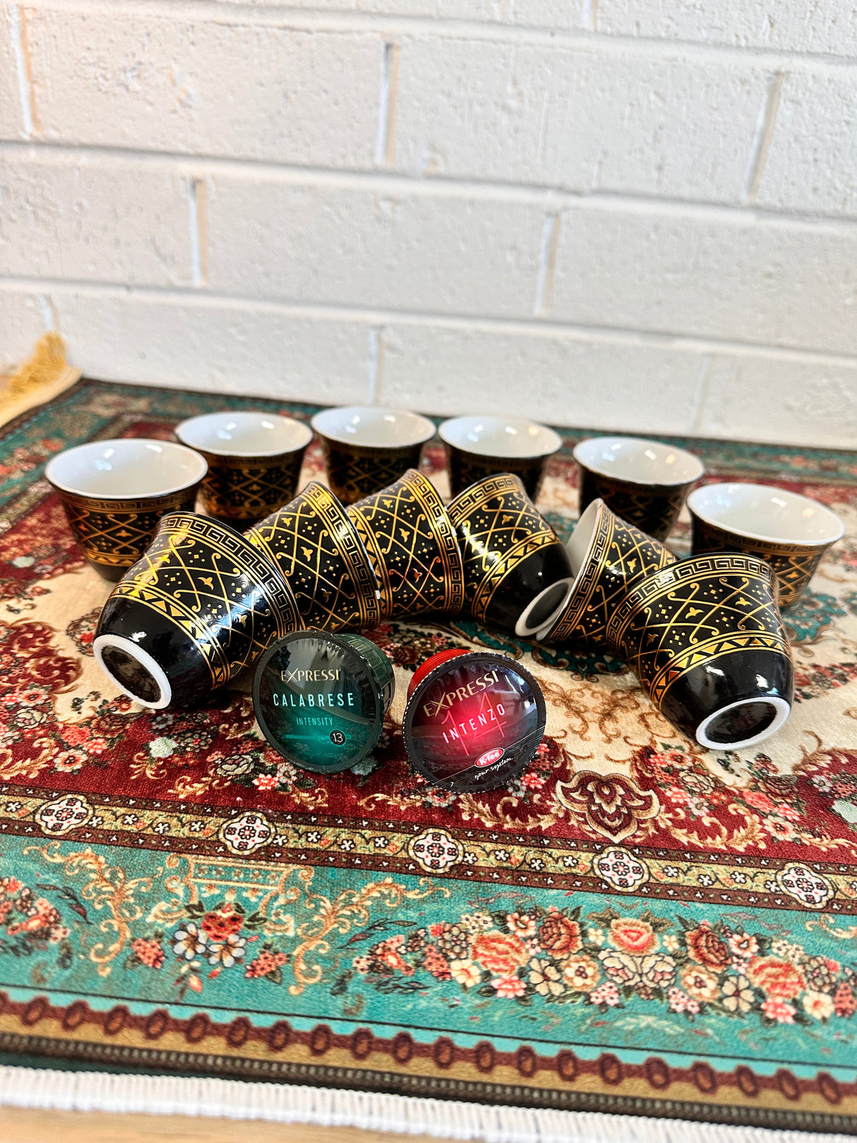 Black-Gold Espresso Cup Set