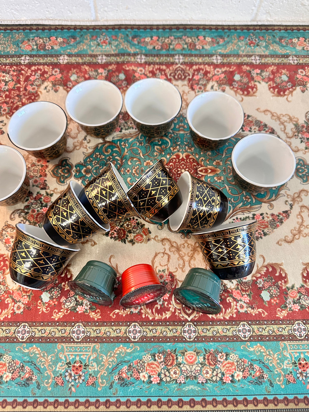 Black-Gold Espresso Cup Set