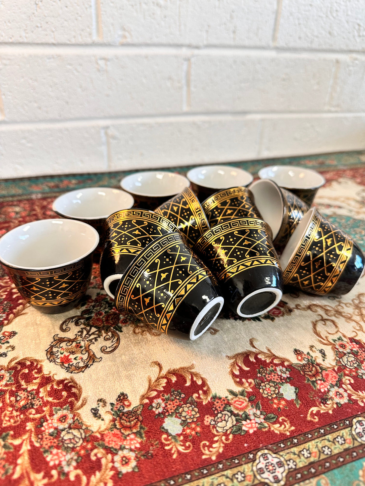 Black-Gold Espresso Cup Set