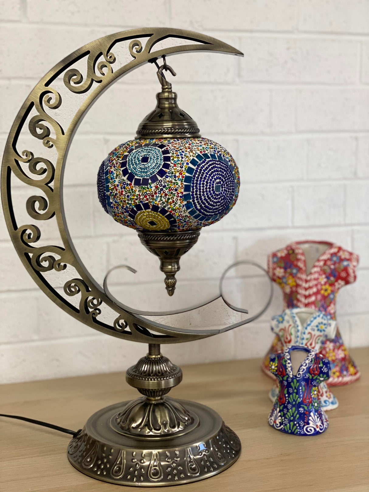 Crescent Moon Lamps - Blue Sun