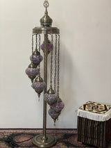 Turkish Floor Lamps 7 Pieces - Pink Crackle