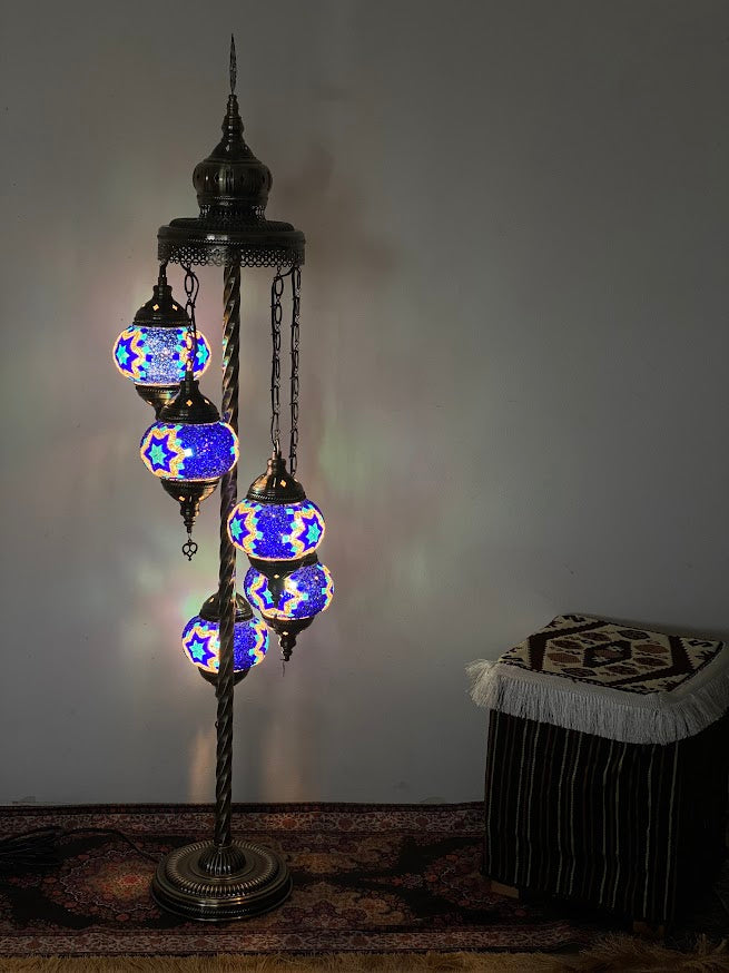 Turkish Floor Lamps 5 Pieces - Blue Star