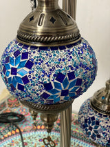 Turkish Floor Lamps 3 Pieces - Blue Flower