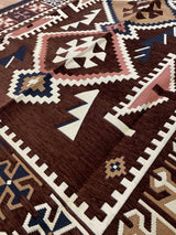 Turkish Cotton Rug Kilim - Brown