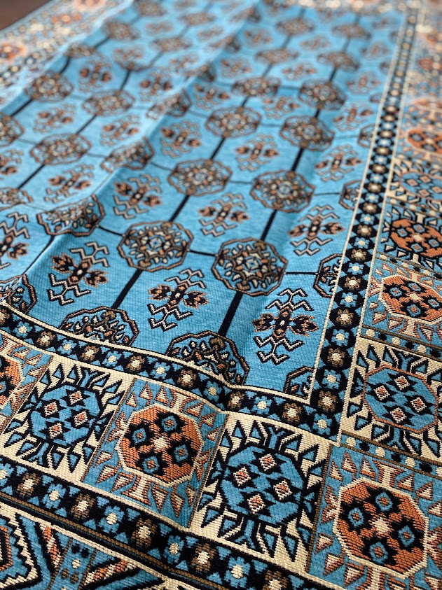 Turkish Cotton Rug Kilim - Turquoise