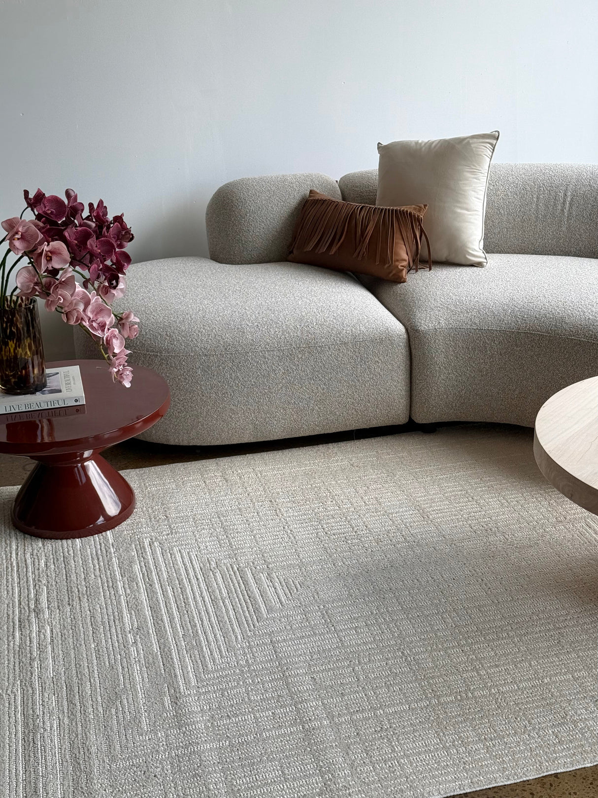 Nyla Frames Cream Beige Rug - Jd02A