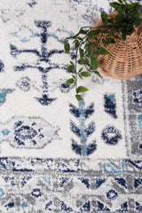Provence Celts Cream Blue Traditional Rug - PROV14