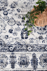 Provence Bonaparte Navy Cream Traditional Rug - PROV16