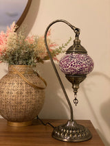 Swan Lamps - Purple Crackle