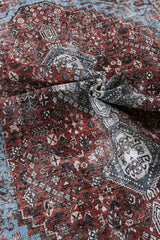 Loane Distressed Vintage Ruby & Sky Blue Rug - VITAL 2923-00 (with fringe)